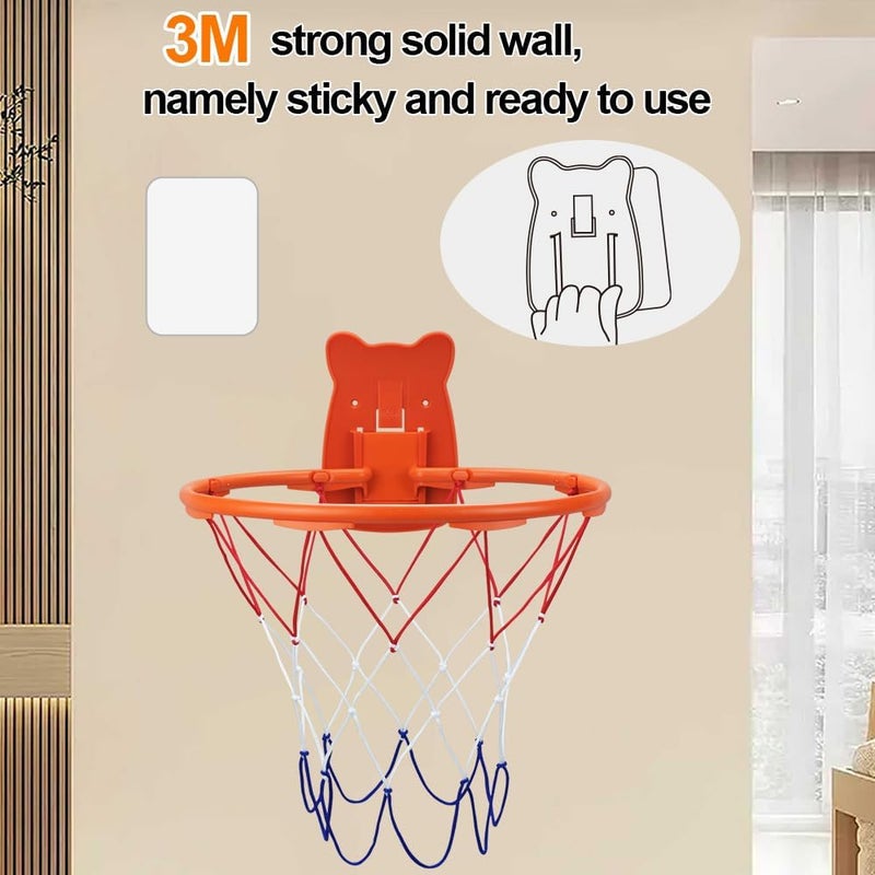 BLOCE Silent Basketball Hoop Indoor, 13" Wall Mount Ball Hoop for Door, Foam Ball Professional Indoor Basketball Frame for Home (No Basketball) - Image 4